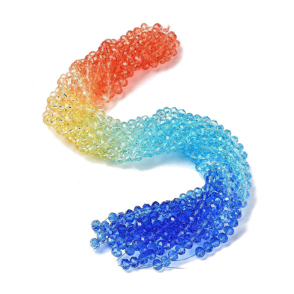Colourful Faceted Baking Paint Glass Rondelle Beads 8x6.5mm | The Pink Bead Shop Canada