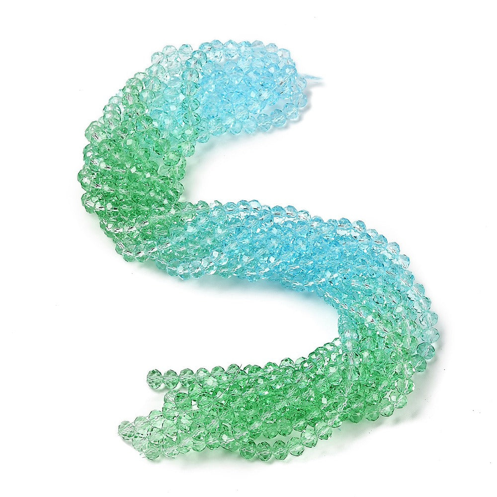 Transparent Painted Glass Faceted Rondelle Beads 8x6.5mm | The Pink Bead Shop Canada