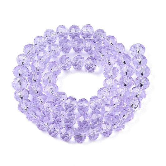 Lilac Faceted Abacus Glass Beads – 10mm Rondelle | The Pink Bead Shop Canada