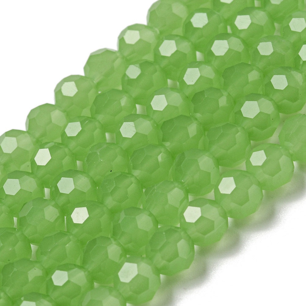 Light Green Faceted Glass Beads 6mm | The Pink Bead Shop Canada