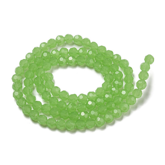 Light Green Faceted Glass Beads 6mm | The Pink Bead Shop Canada