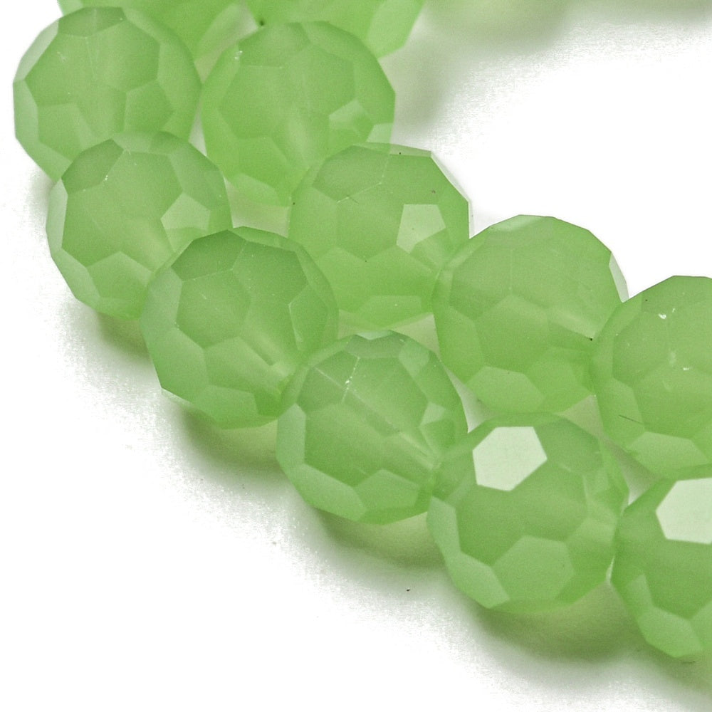 Light Green Faceted Glass Beads 6mm | The Pink Bead Shop Canada