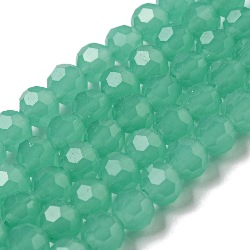 Green Faceted Glass Beads 6mm | The Pink Bead Shop Canada