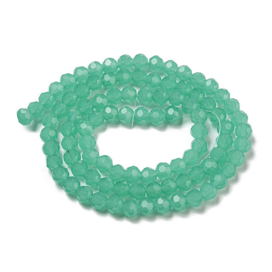 Green Faceted Glass Beads 6mm | The Pink Bead Shop Canada