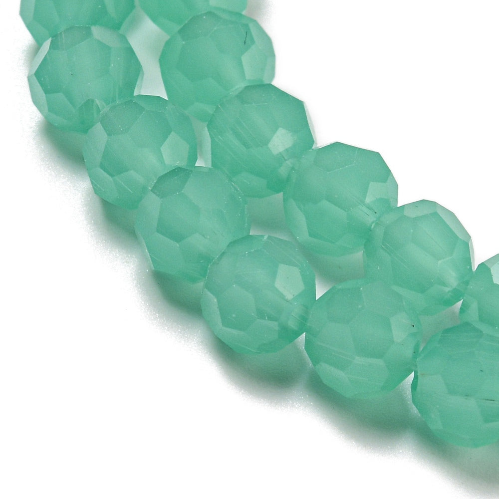 Green Faceted Glass Beads 6mm | The Pink Bead Shop Canada