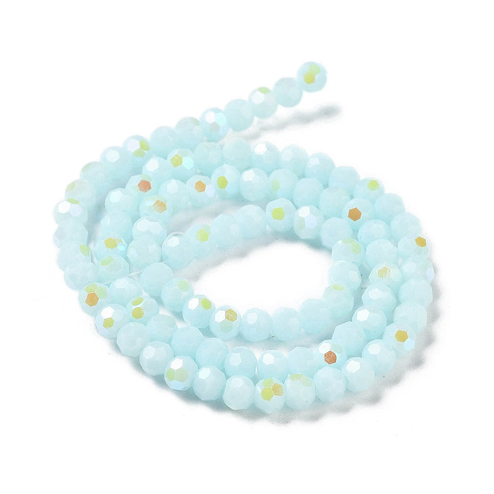 4mm Light Sky Blue Faceted Glass Beads | The Pink Bead Shop Canada