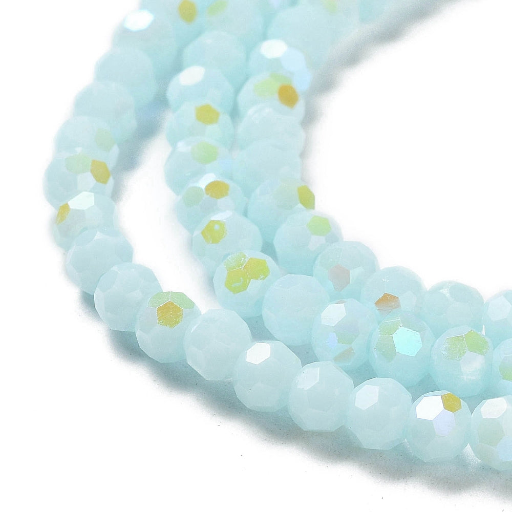 4mm Light Sky Blue Faceted Glass Beads | The Pink Bead Shop Canada
