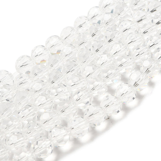Clear Faceted Glass Beads 10mm – 32 Facets | The Pink Bead Shop Canada