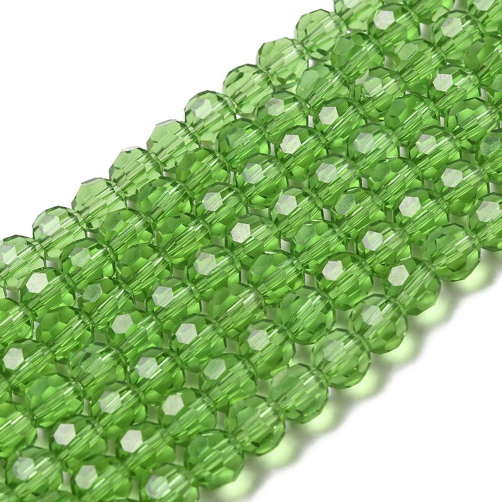 8mm Lime Green Faceted Glass Beads – 32 Facets | The Pink Bead Shop Canada