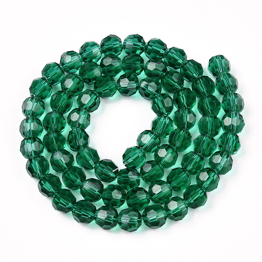 8mm Green Faceted Glass Beads – 32 Facets | The Pink Bead Shop Canada