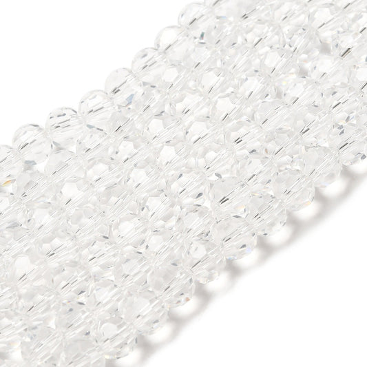Clear Faceted Glass Beads 8mm – 32 Facets | The Pink Bead Shop Canada