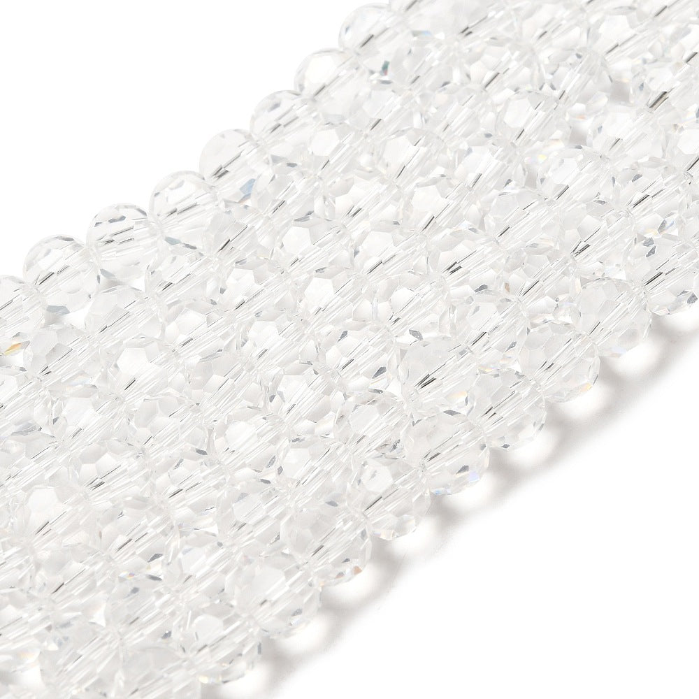 Clear Faceted Glass Beads 6mm – 32 Facets | The Pink Bead Shop Canada