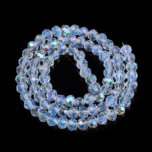 Clear AB Faceted Rondelle Glass Beads – 6mm | The Pink Bead Shop Canada