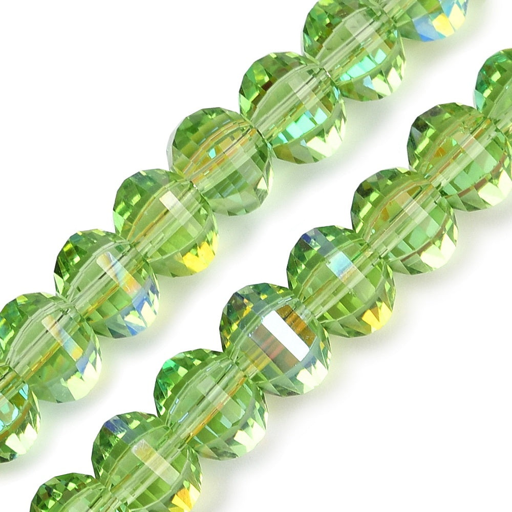 Lime Green AB Crystal Abacus Beads – Faceted 8x6mm | The Pink Bead Shop Canada