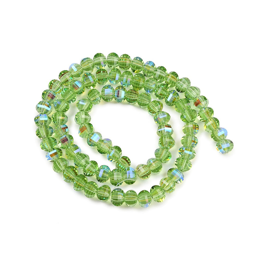 Lime Green AB Crystal Abacus Beads – Faceted 8x6mm | The Pink Bead Shop Canada