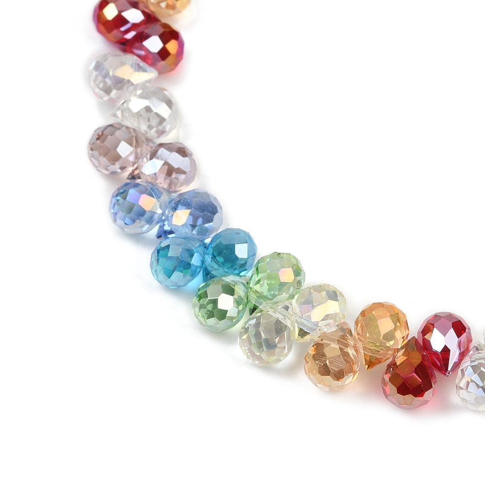 8x6mm Electroplated Gradient Teardrop Glass Beads – Mixed Colours | The Pink Bead Shop Canada