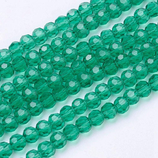Teal Faceted Glass Beads 4mm – 32 Facets | The Pink Bead Shop Canada