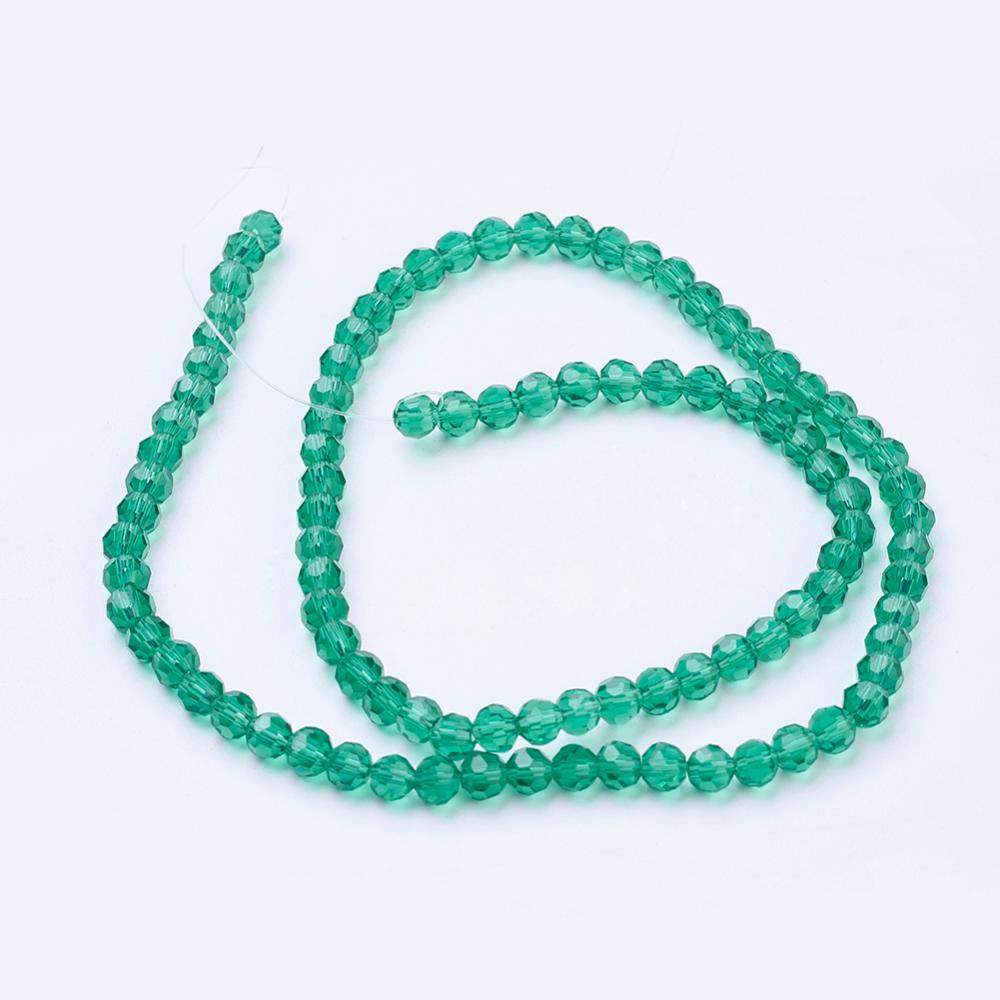 Teal Faceted Glass Beads 4mm – 32 Facets | The Pink Bead Shop Canada