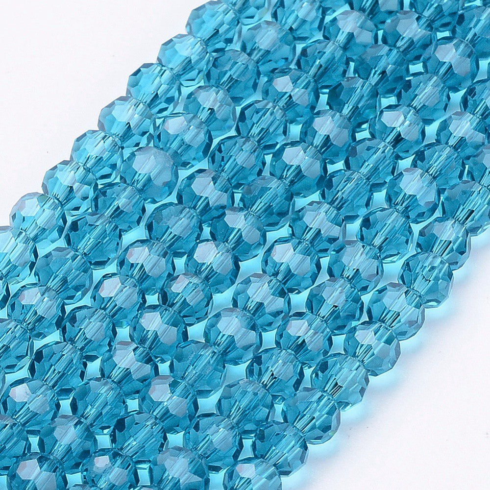 Steel Blue Faceted Glass Beads 4mm – 32 Facets | The Pink Bead Shop Canada