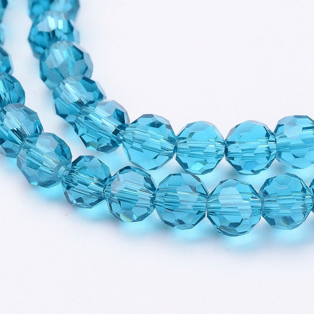 Steel Blue Faceted Glass Beads 4mm – 32 Facets | The Pink Bead Shop Canada