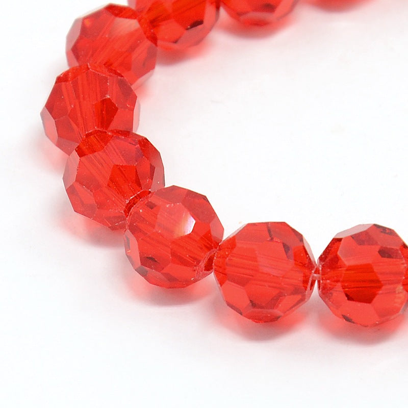 Red Faceted Glass Beads 4mm – 32 Facets | The Pink Bead Shop Canada