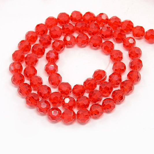 Red Faceted Glass Beads 4mm – 32 Facets | The Pink Bead Shop Canada