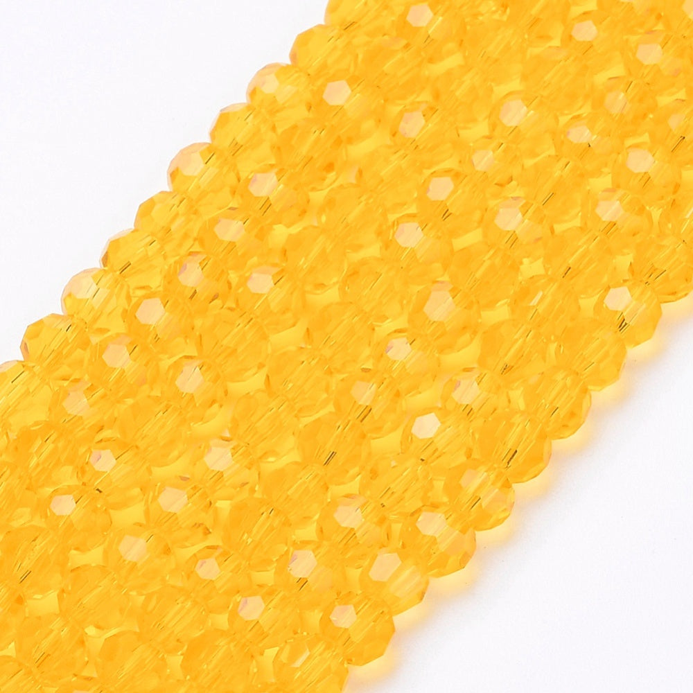 Gold Faceted Glass Beads 4mm – 32 Facets | The Pink Bead Shop Canada