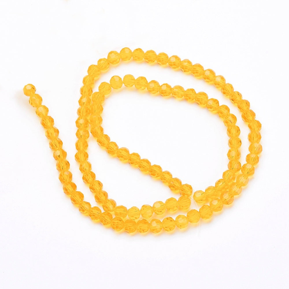 Gold Faceted Glass Beads 4mm – 32 Facets | The Pink Bead Shop Canada