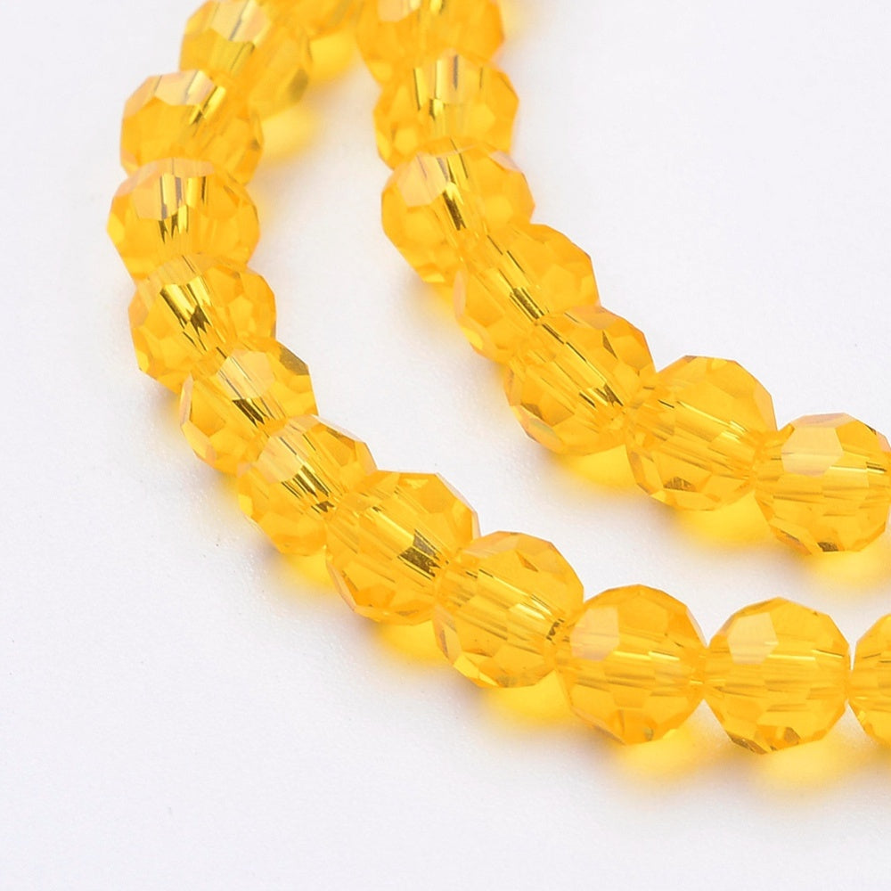 Gold Faceted Glass Beads 4mm – 32 Facets | The Pink Bead Shop Canada
