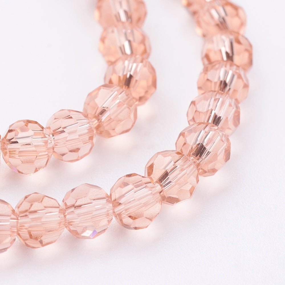 Dark Salmon Faceted Glass Beads 4mm – 32 Facets | The Pink Bead Shop Canada