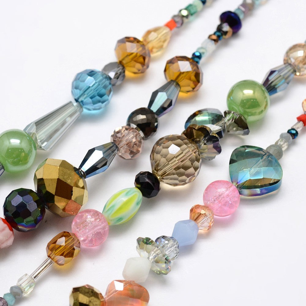 Mixed Electroplated Glass Bead Strand | The Pink Bead Shop Canada