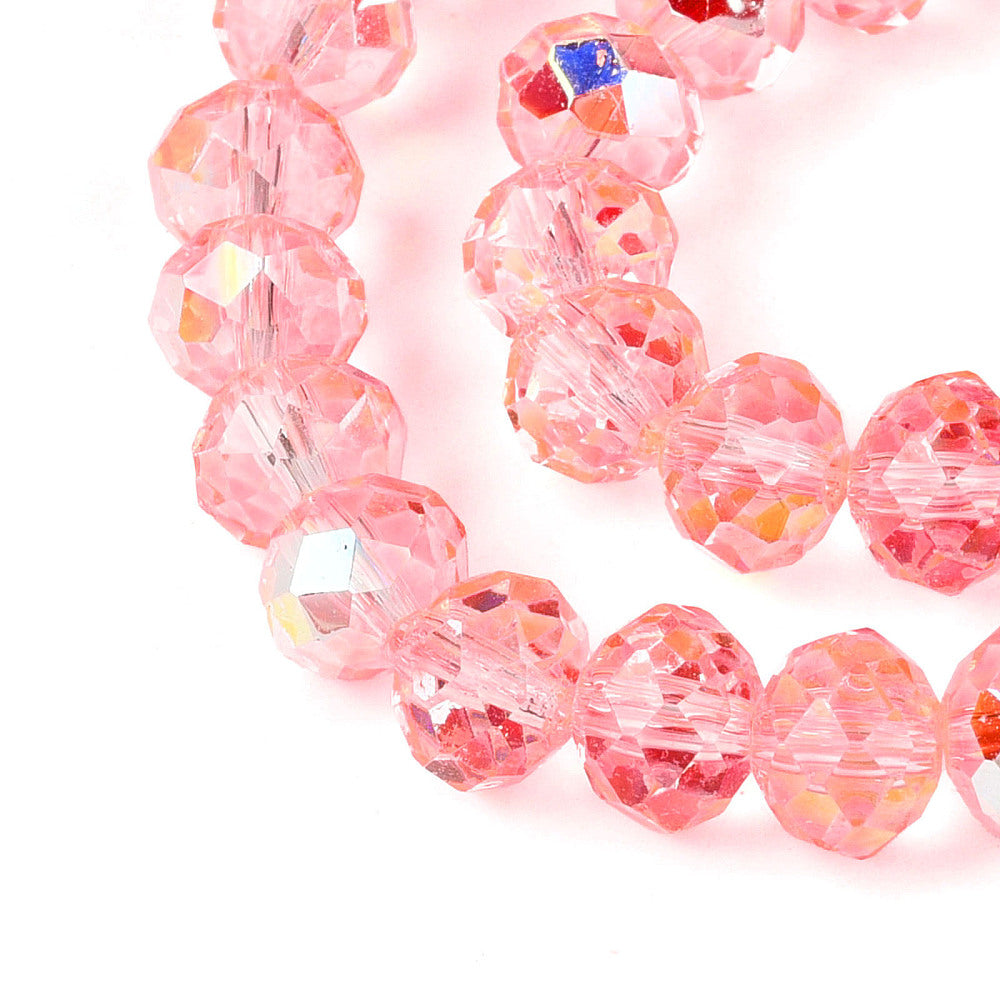 Light Coral AB Faceted Rondelle Glass Beads – 8mm | The Pink Bead Shop Canada