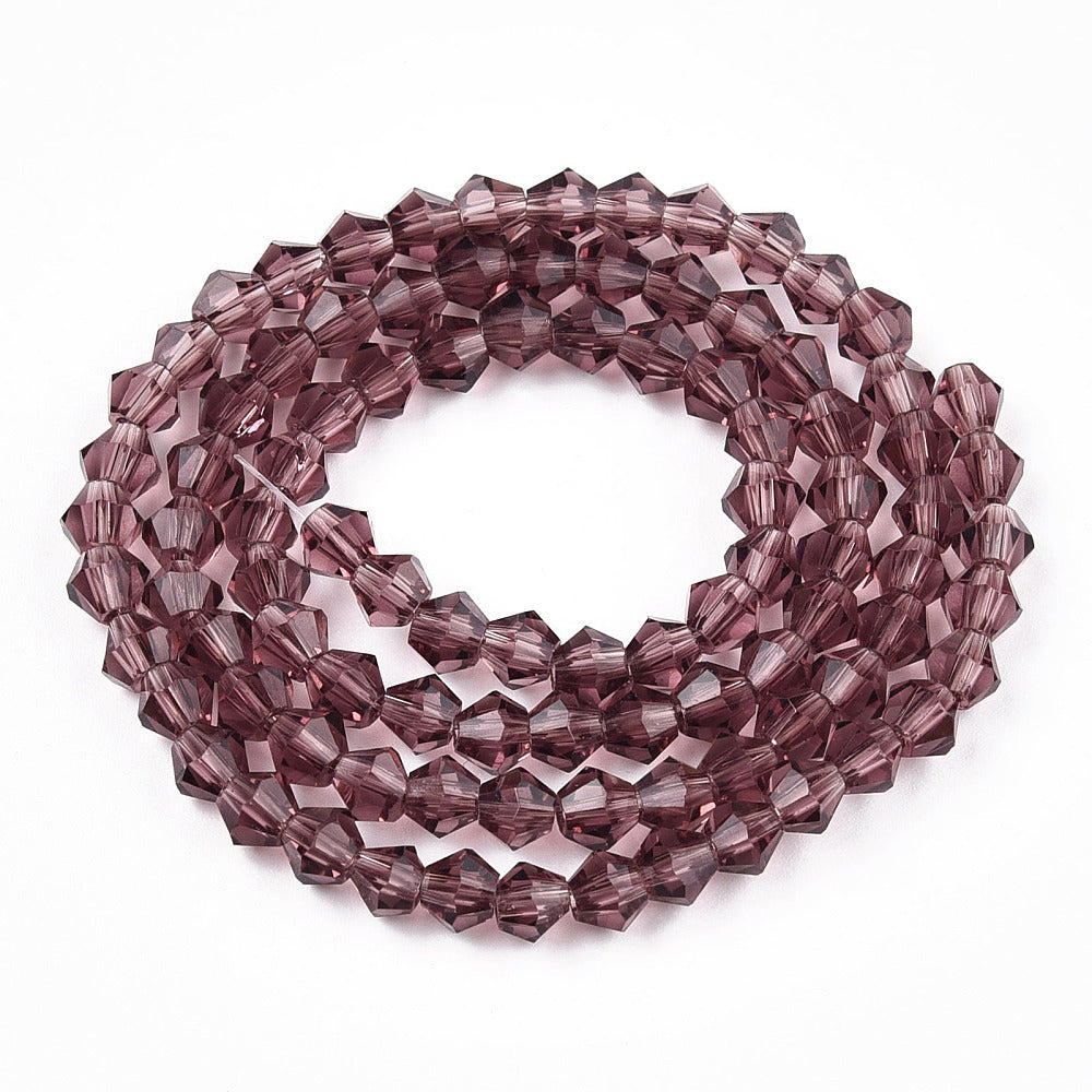 4mm Purple Faceted Bicone Glass Beads | The Pink Bead Shop Canada