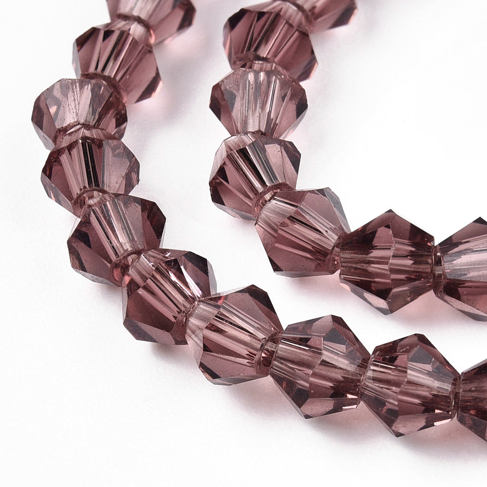 4mm Purple Faceted Bicone Glass Beads | The Pink Bead Shop Canada