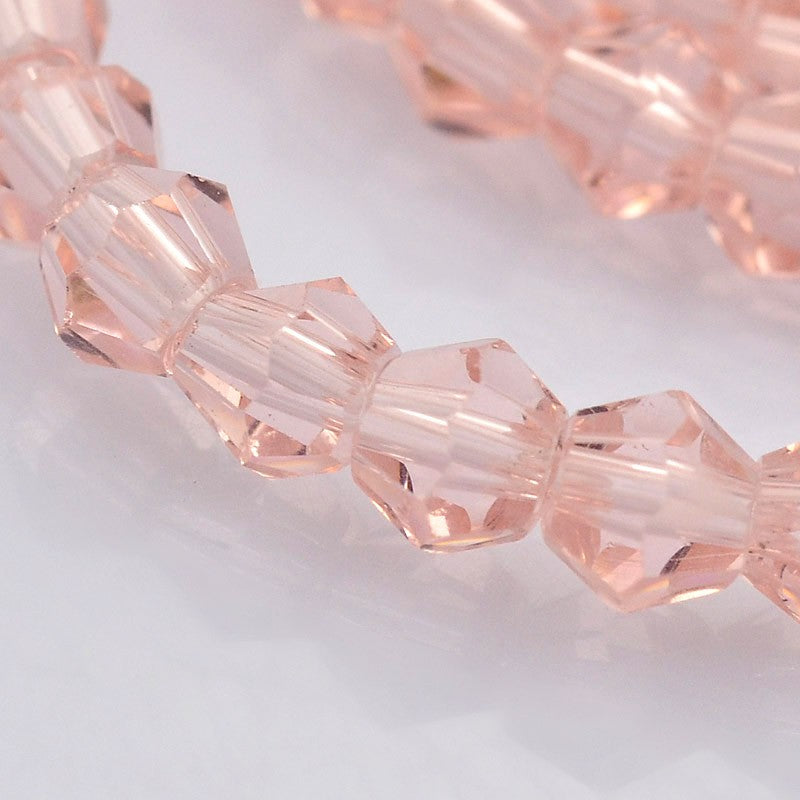 4x4mm Pink Faceted Bicone Glass Beads | The Pink Bead Shop Canada