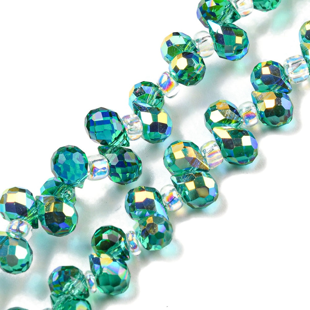 Light Sea Green AB Faceted Teardrop Glass Beads 6x4mm | The Pink Bead Shop Canada