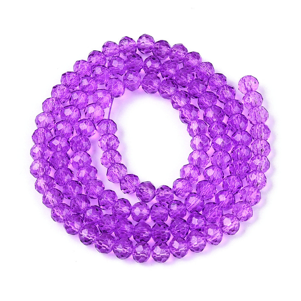 Dark Orchid Faceted Rondelle Glass Beads – 8x6mm | The Pink Bead Shop Canada