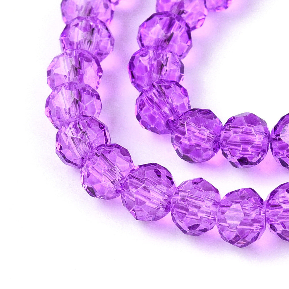 Dark Orchid Faceted Rondelle Glass Beads – 8x6mm | The Pink Bead Shop Canada