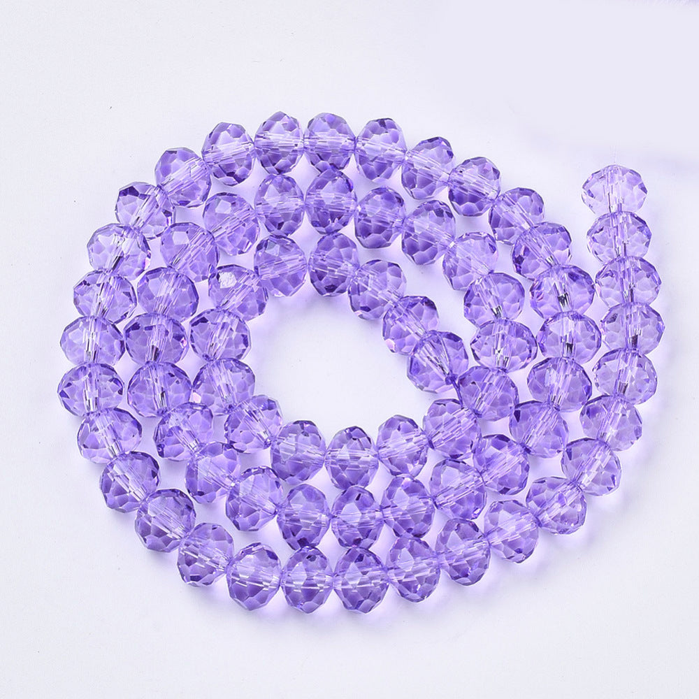 Lilac Faceted Rondelle Glass Beads (Baking Paint Finish) 6x4.5mm & 8x6mm | The Pink Bead Shop Canada