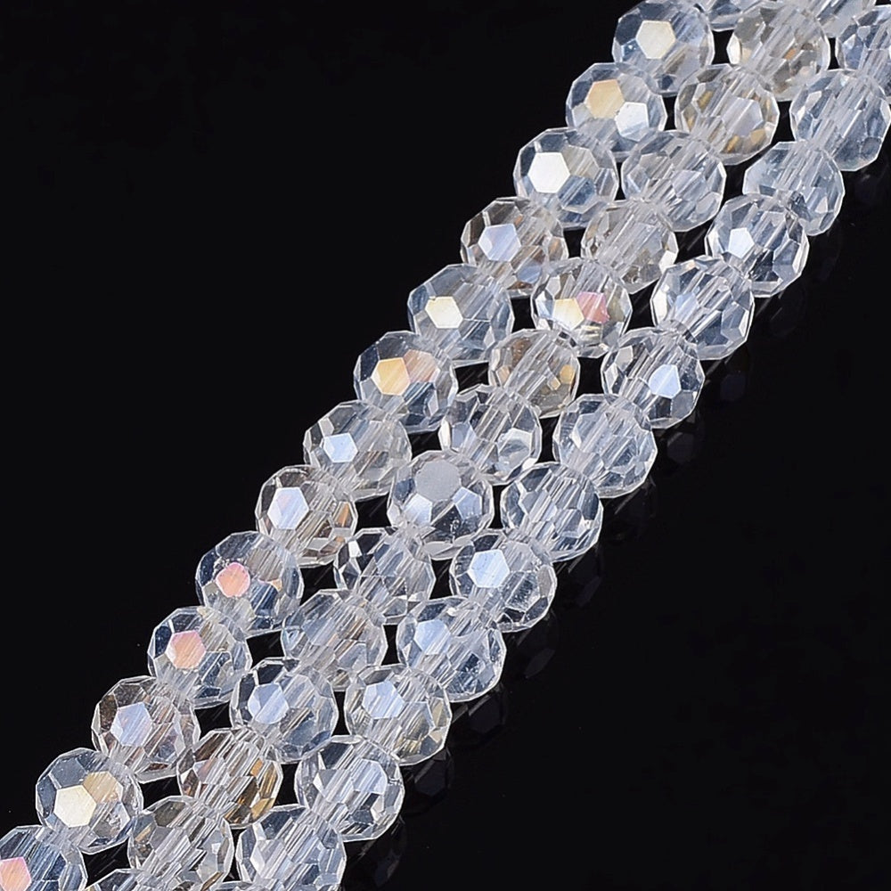 Clear AB Faceted Glass Beads 4mm – 32 Facets | The Pink Bead Shop Canada