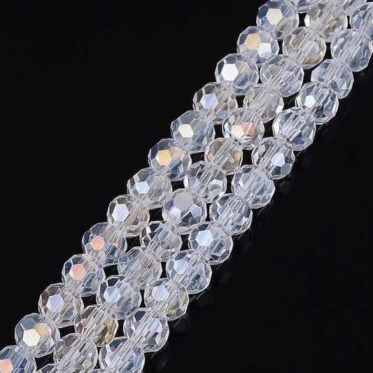 Clear AB Faceted Glass Beads 4mm – 32 Facets | The Pink Bead Shop Canada