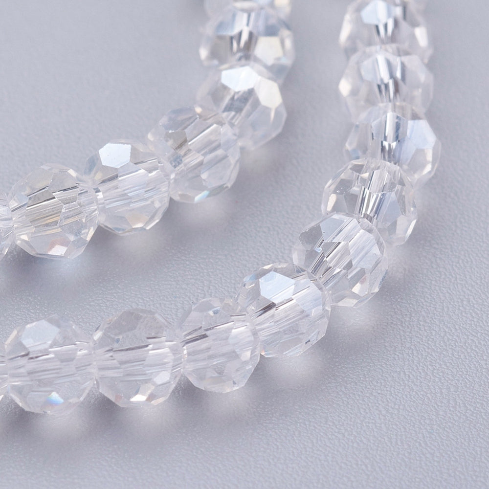 Clear AB Faceted Glass Beads 4mm – 32 Facets | The Pink Bead Shop Canada