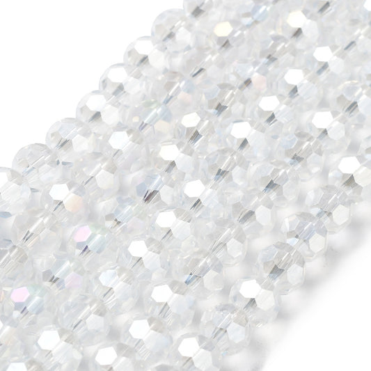 Clear AB Faceted Glass Beads 8x7mm – 32 Facets | The Pink Bead Shop Canada