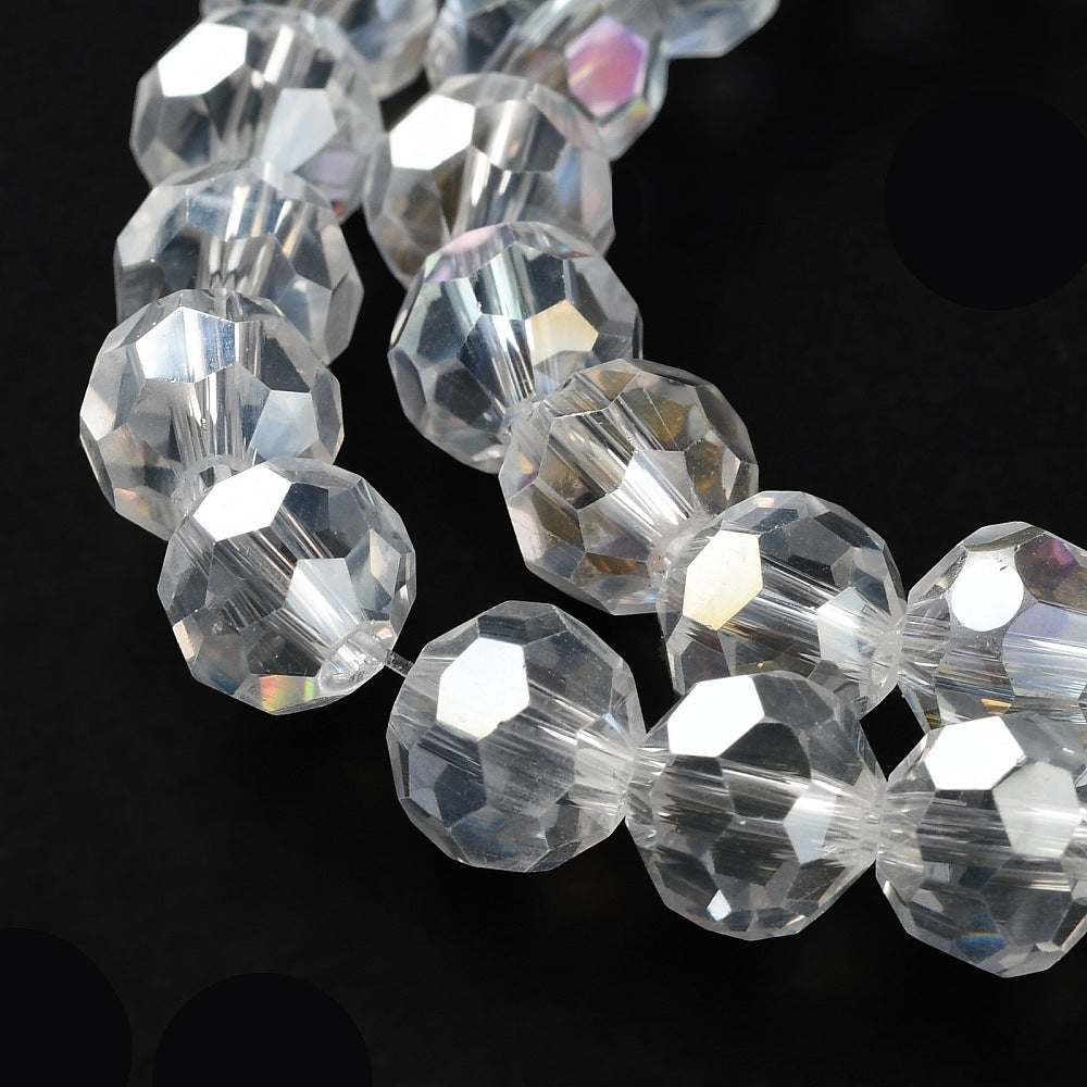 Clear AB Faceted Glass Beads 8x7mm – 32 Facets | The Pink Bead Shop Canada