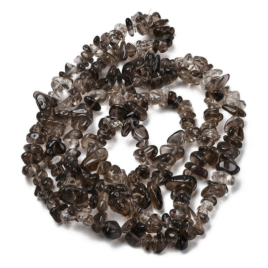 Smoky Quartz Natural Chip Beads Strands 5–8mm | 32 Inch Strand | 1mm Hole The Pink Bead Shop