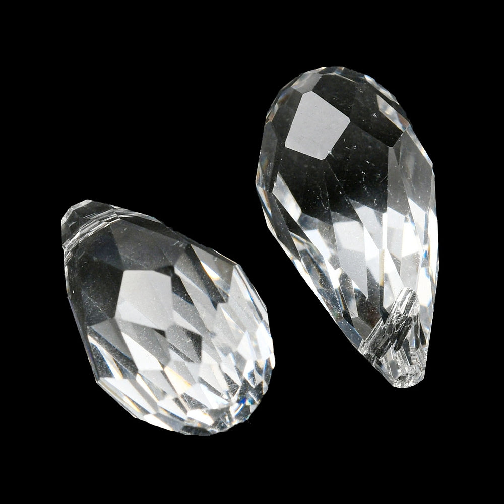 Clear Faceted Glass Teardrop Pendants – 20x10mm Bulk | The Pink Bead Shop Canada