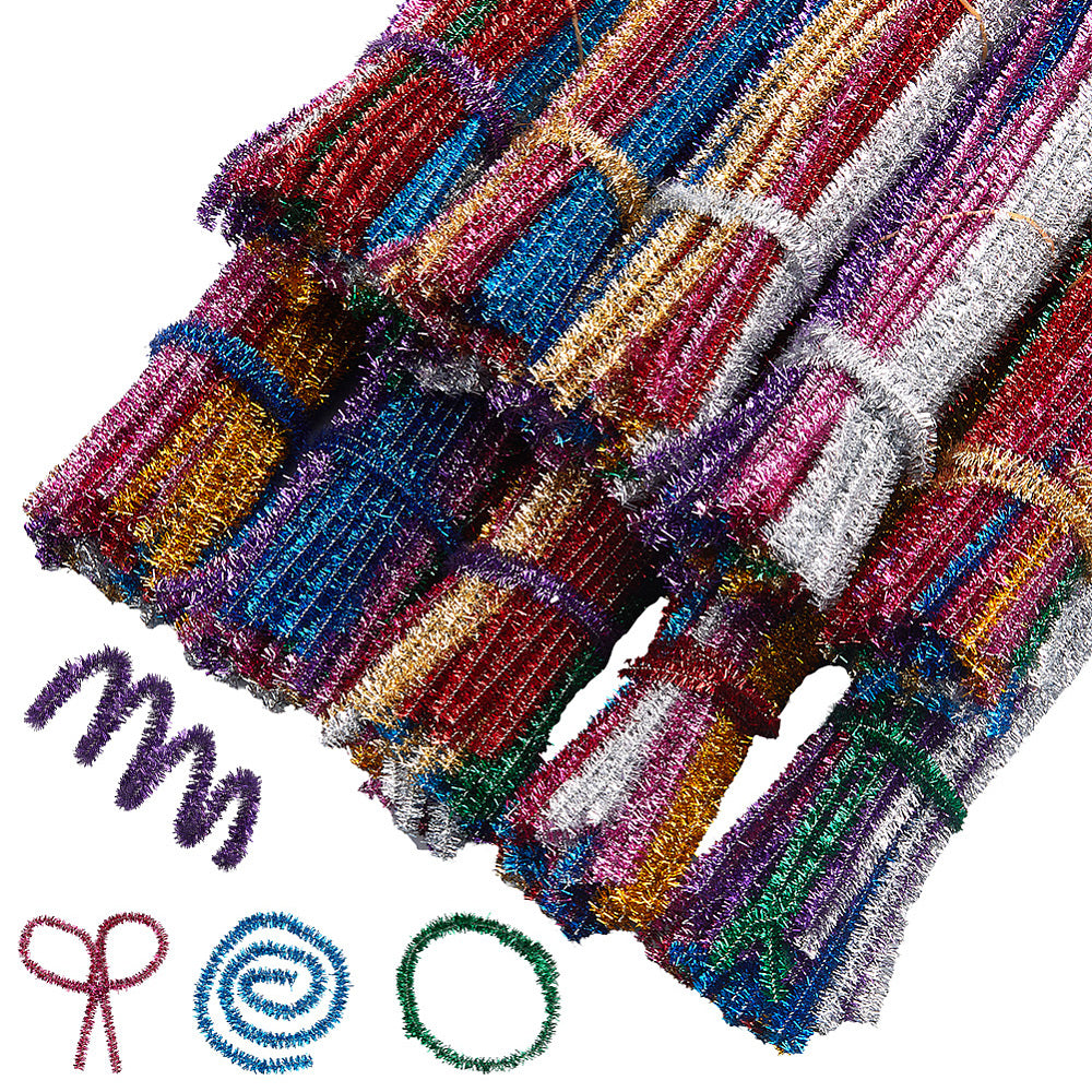 Glitter Mixed Pipe Cleaners | 100 Pack | The Pink Bead Shop Canada