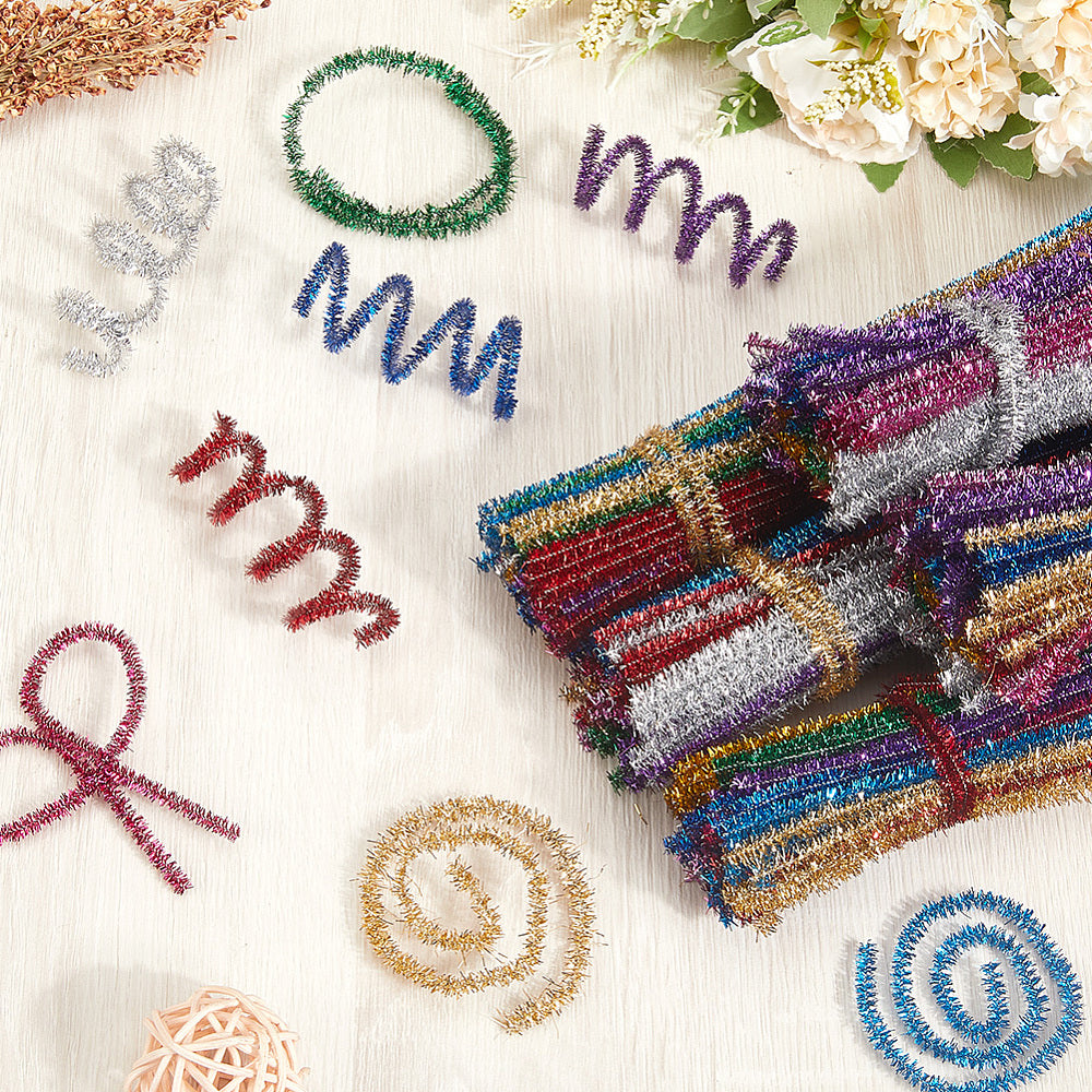 Glitter Mixed Pipe Cleaners | 100 Pack | The Pink Bead Shop Canada