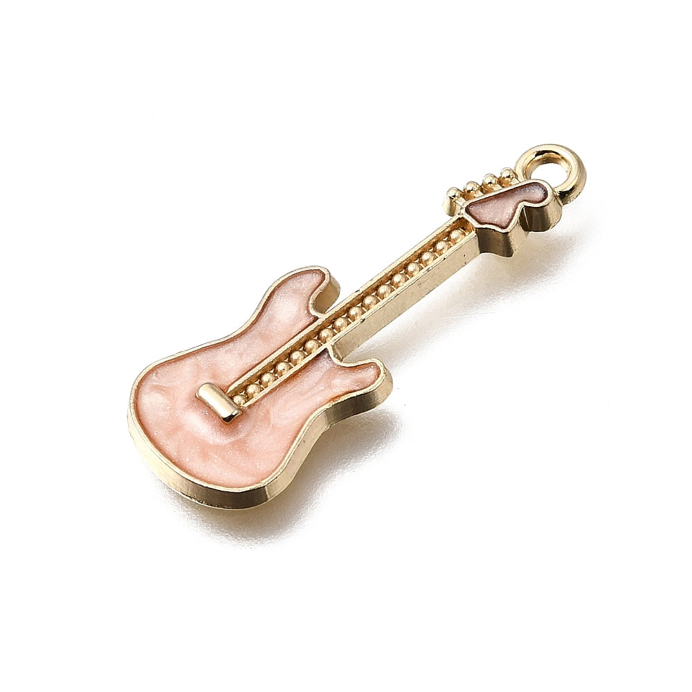 Enamel Guitar Charms Mixed Colours 28.5mm 5 Pack | The Pink Bead Shop Canada