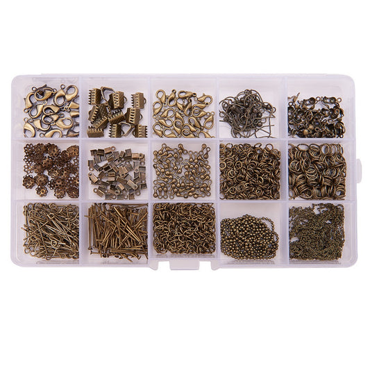 Antique Bronze Jewelry Findings Starter Kit – All-in-One Set (Pins, Clasps, Chains & More) | The Pink Bead Shop Canada